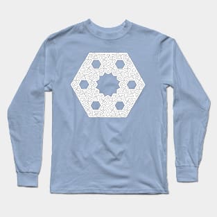 Hex grid and dodecahedron with 4-fold radial symmetry Long Sleeve T-Shirt